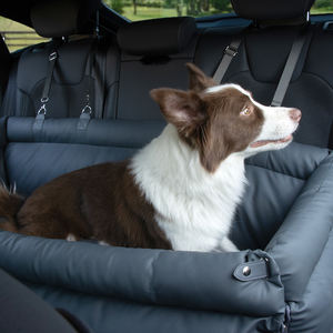 Luxus-Hundebetten Kunstleder-Hundeautositz-Erhöhung Doppelsitze Haustier-Autositz-Bett mit Sicherheitsgurt Anpassbares LOGO Haustierbetten - Product Image 6