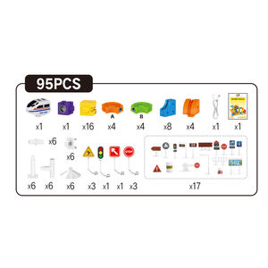 Juego <span class=keywords><strong>de</strong></span> Pistas Magnéticas <span class=keywords><strong>de</strong></span> 95 Piezas, Juguetes <span class=keywords><strong>de</strong></span> Carreras Flexibles para Niños con <span class=keywords><strong>Tren</strong></span> Eléctrico y <span class=keywords><strong>Señales</strong></span> <span class=keywords><strong>de</strong></span> Tráfico - Product Image 3