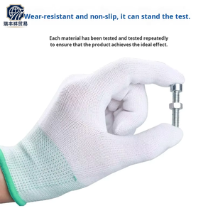 Guantes de Mecánico de Nailon Blanco de Calibre 13 Marca RFX, Precio de Fábrica, para Manipulación de Precisión, Seguridad en el Trabajo, Parte Superior de PU, Función Antideslizante - Product Image 3