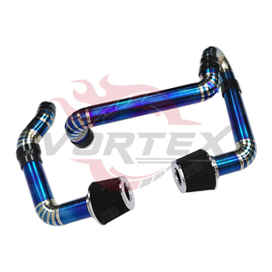 Vortex Burnt Blue Titanium TA1 Grade Cold Air Intake G80 M3/G82 M4/S58 76mm High Performance TIG <b>Welded</b> Clamp High Flow - Product Image 2