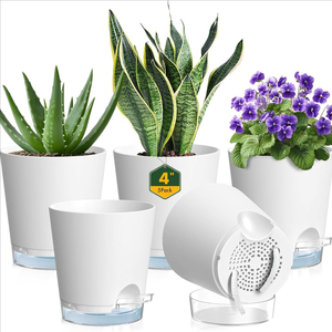 Pot de fleurs auto-arrosant en plastique de 4/5/6/7/8 pouces pour jardin, petit pot de fleurs auto-arrosant pour <span class=keywords><strong>paresseux</strong></span> - Product Image 3