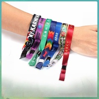 Bracelet en tissu personnalisé en polyester tissé avec impression par sublimation, à usage unique, pour événements et festivals, vente en gros