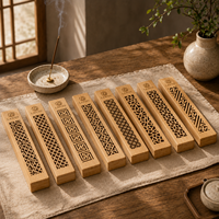 Boîte à encens en bambou Moso sculpté de style chinois moderne, pour brûleur de bâtonnets, décoration professionnelle pour la méditation Zen, cadeau