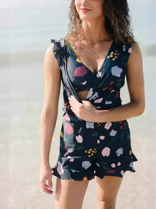 Pelele de natación Sujetador incorporado Leggings Trajes de baño de mujer Sexy Push up Conjunto de bikini de cintura alta Traje de baño brasileño de moda Ropa de playa - Product Image 2