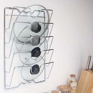 Cabinet Lid Organizer Wall Mount <strong>Pan</strong> Pot Lid Holder Kitchen <strong>Storage</strong> Racks Metal Steel Door Hanging Lid Rack - Product Image 6