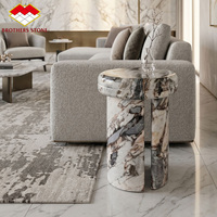 Table d'appoint éléphant en marbre blanc au design moderne, tables de canapé creuses de luxe pour salon, chambre à coucher, mobilier de villa et d'hôtel