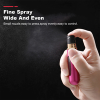 Flacon pulvérisateur atomiseur de 5 ml en aluminium, format voyage, cadeau, cosmétique, portable, rechargeable, mini atomiseur de parfum rechargeable