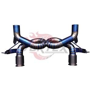 Vortex Titanium Exhaust for Lamborghini Huracan EVO STO Burnt Blue Straight Pipe Double X Pipe Catback - Product Image 5