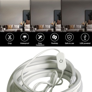 แถบไฟ LED ซิลิโคนนีออนแบบยืดหยุ่นสีเดียว ปรับความสว่างได้ สำหรับไลฟ์สด แสงสว่างรอบข้าง และกระจกแต่งหน้า - Product Image 3