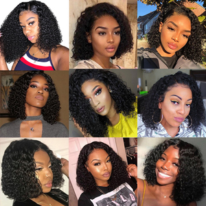 Capelli brasiliani vergini ricci Bob <span class=keywords><strong>parrucche</strong></span> anteriori in pizzo, <span class=keywords><strong>parrucche</strong></span> senza colla capelli umani 100% veri capelli umani naturali <span class=keywords><strong>parrucche</strong></span> per donne nere - Product Image 6
