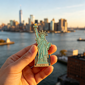Wholesale 3D Metal Enamel Fridge Magnet USA New York City Statue of Liberty Souvenir Refrigerator Magnet for Travel Gifts Custom - Product Image 1