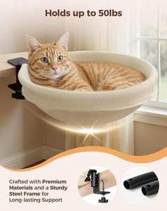 Sturdy Rotating <b>Large</b> Cat <b>Desk</b> Bed Perch with Removable Washable Fabric Cover - Product Image 3