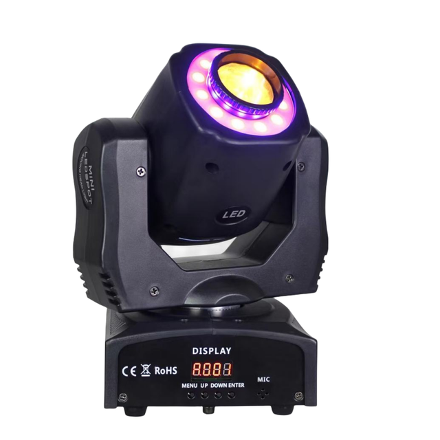 Home Party Wedding Mini Led Gobo Moving Head 60w Mini Led Moving Head Spot With Led Circle Ring Halo Strip Light