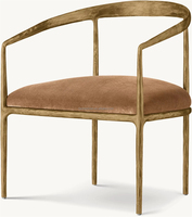 Fauteuils de salon américains en tissu, chaise longue, fauteuil avec support en métal doré, chaise de salle à manger