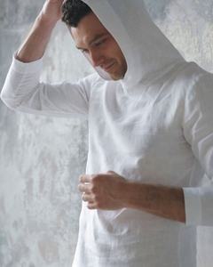 Felpa con Cappuccio <span class=keywords><strong>in</strong></span> Canapa 100% per <span class=keywords><strong>Uomo</strong></span>, Taglie Forti, Design Casual <span class=keywords><strong>in</strong></span> Cotone e <span class=keywords><strong>Lino</strong></span>, Colore Tinta Unita, Produzione e Vendita all'Ingrosso 2023 - Product Image 2