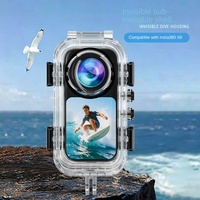 Boîtier de plongée étanche invisible pour Insta360 X6, étui transparent en PC pour caméra sous-marine avec dôme d'objectif et support à deux griffes