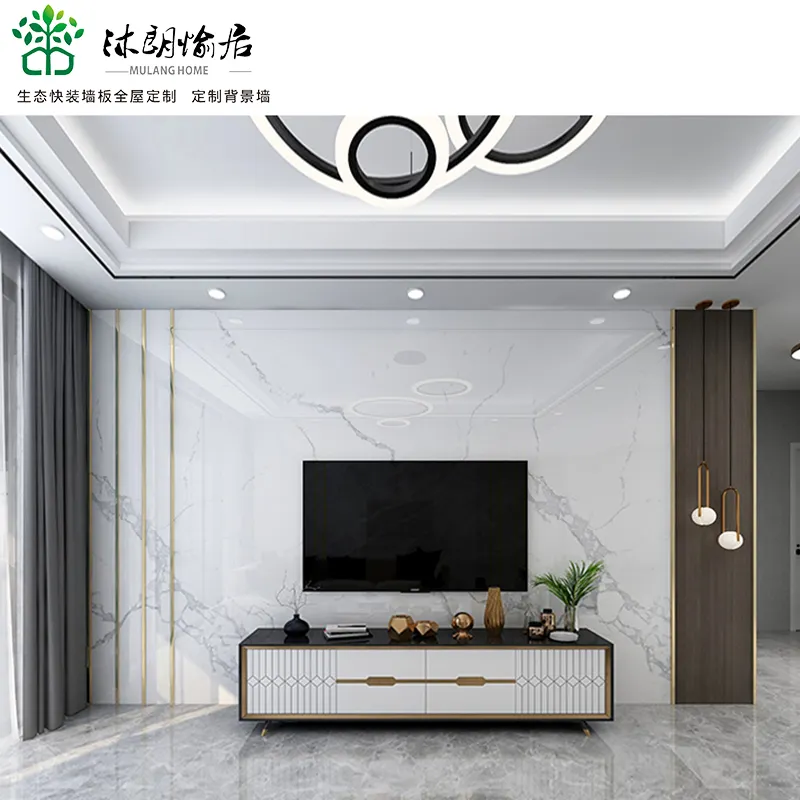 Inşaat ve iç tasarım çağdaş tarzı pvc wallpanel bambu kömür dikişsiz paneller