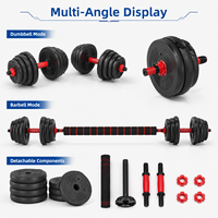 Nouvel ensemble d'haltères en fonte écologique unisexe 20 kg réglable pour la maison, équipement de fitness détachable avec option kettlebell