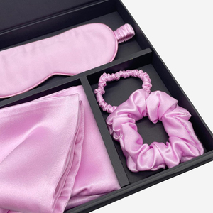 High Quality Custom Printing Gift Set Silk Pillowcase Sleep Mask Giftbox for Christmas