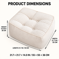 Coussin de repose-pieds compressible en éponge déchiquetée pour canapé, idéal pour le côté du canapé, le salon, le home cinéma, le coin lecture (non destiné à l'assise)