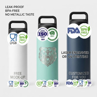 Bouteille d'eau sport personnalisée avec finition mate et large poignée pour porte-gobelet de voiture