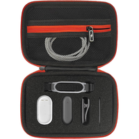 Étui rigide portable en EVA pour l'extérieur, équipé d'un mousqueton, boîte de rangement antichoc pour enregistreur vocal IA et cordon de charge