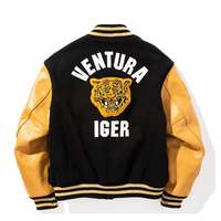 Veste de baseball personnalisée OEM avec manches et patchs brodés en chenille et lettrage pour hommes