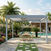 Pergola bioclimatique en aluminium pour cuisine extérieure, barbecue, terrasse, toit à lames orientables, imperméable, auvent solaire bioclimatique