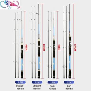 Nuevo diseño 1.8m <span class=keywords><strong>2</strong></span>,1 m <span class=keywords><strong>2</strong></span>,4 m M/ML 5G-30g caña de pescar de carbono juego de caña de pescar giratoria agua dulce agua salada Jigging cañas de pescar - Product Image 2