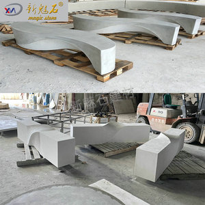 New Magic Stone Grc <b>Cement</b> Park Landscape Benches 3Cm Thickness Hollow Blocks Exposed Concrete Commercial Outdoor Seating - Product Image 4