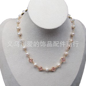 สร้อยคอมุกน้ำจืดธรรมชาติ 8-9 มม. ลายดอกไม้สีขาว เกรด AA ของขวัญสำหรับผู้หญิง เครื่องประดับ แหล่งผลิตอี้หวู่ - Product Image 4