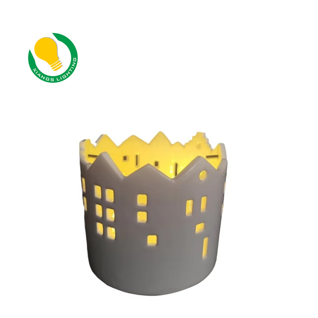 Nordic Ceramic Small House Lantern LED Lights Warm White CRI80 Christmas Crafts Hollow Design Holiday Lighting Business Gifts