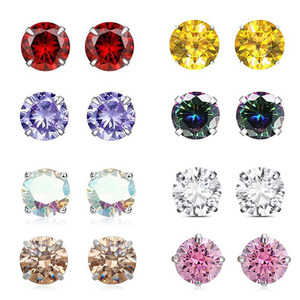 ต่างหูไทเทเนียมประดับเพชรซิคอน 5A แบบหนีบเกลียวใน สำหรับเจาะริมฝีปาก กระดูกจมูก คิ้ว เครื่องประดับสำหรับทุกเพศ - Product Image 5