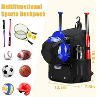 Sac à dos de sport d'extérieur OEM pour adolescents 30-40L, double épaule, pour équipement de baseball, voyage, compartiment pour batte, chaussures et casque