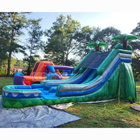 Toboggan aquatique gonflable - 50 pieds de long à double piste pour des courses et des événements à grande vitesse