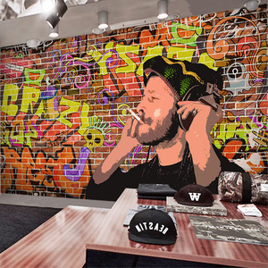 Papier peint 3d Trendy Hip-Hop Style Magasin de vêtements pour hommes <span class=keywords><strong>Fond</strong></span> <span class=keywords><strong>d</strong></span>'<span class=keywords><strong>écran</strong></span> Graffiti <span class=keywords><strong>D</strong></span>écoration de salle de classe Papier peint Revêtement mural - Product Image 4