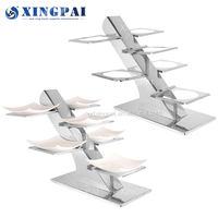 XINGPAI Hôtel Fournitures En Acier Inoxydable De Service En Métal Alimentaire Buffet Plateau Trois Niveaux Restauration Affichage Riser Gâteau De Mariage Stand
