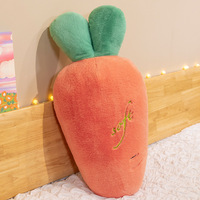Coussin de corps en peluche douce en forme de carotte, grand format, pour le sommeil, jouet en peluche rectangulaire, coussin moelleux pour enfants, décoration de lit et de maison, vente en gros