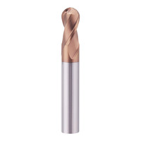 Fraise à queue sphérique en carbure à 2 dents 55HRC, à fond plat conique allongé, pour usinage CNC, 1-12mm