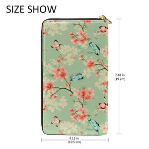 Cartera vegana de piel con diseño de mariposa y flores vintage, elegante organizador con cremallera para uso diario de mujer - Product Image 2