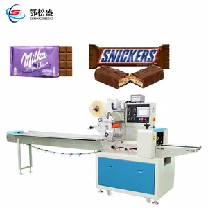 Horizontale Chocoladetablet Moer Bar Flow Verpakkingsmachine Automatische Invoerlijn Kussenverpakkingsmachine Voor Filmpakket