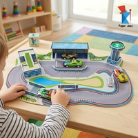 Puzzle de circuit de course en mousse 3D à assembler soi-même avec accessoires de voiture en métal, jouet éducatif pour enfants