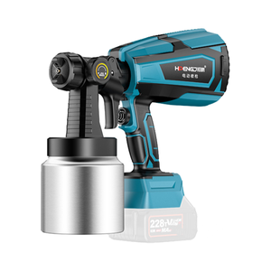 Outils de peinture <span class=keywords><strong>Pistolet</strong></span> à peinture électrique sans fil Batterie au lithium <span class=keywords><strong>avec</strong></span> 5 buses en cuivre et 2 arrosoirs pour meubles de clôture - Product Image 2