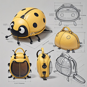 Forma de animal personalizada del fabricante para Ita Bag Crossbody Beetle con ventana de PVC transparente Forro de poliéster Cierre de cremallera Estilo de moda - Product Image 6