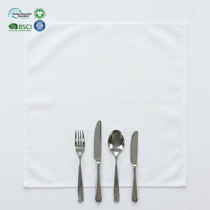 Soft Touch White 20x20 Inch Hemmed Edge Cloth Napkins Polyester Cotton Customizable Sizes Plain Dyed for Corporate Events Hotel - Product Image 1