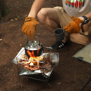 Gants de soudage Shanje en cuir de vache, résistants à la chaleur, ignifuges, pour barbecue en plein air, protection, 1 paire - Product Image 5