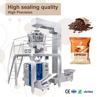 Machine d'emballage de grains de café avec peseuse multi-têtes automatique, système d'emballage vertical de formage, de remplissage et de scellage