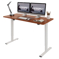 Bureau debout électrique à double moteur avec plateau en MDF et structure en acier inoxydable - Hauteur réglable, montage rapide