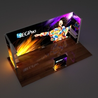 Stand d'exposition autoportant personnalisé en tissu SEG rétroéclairé par LED pour salons professionnels et expositions