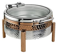 Matériel de location pour mariage : Réchaud de buffet rond hydraulique de haute qualité, couleur or rose